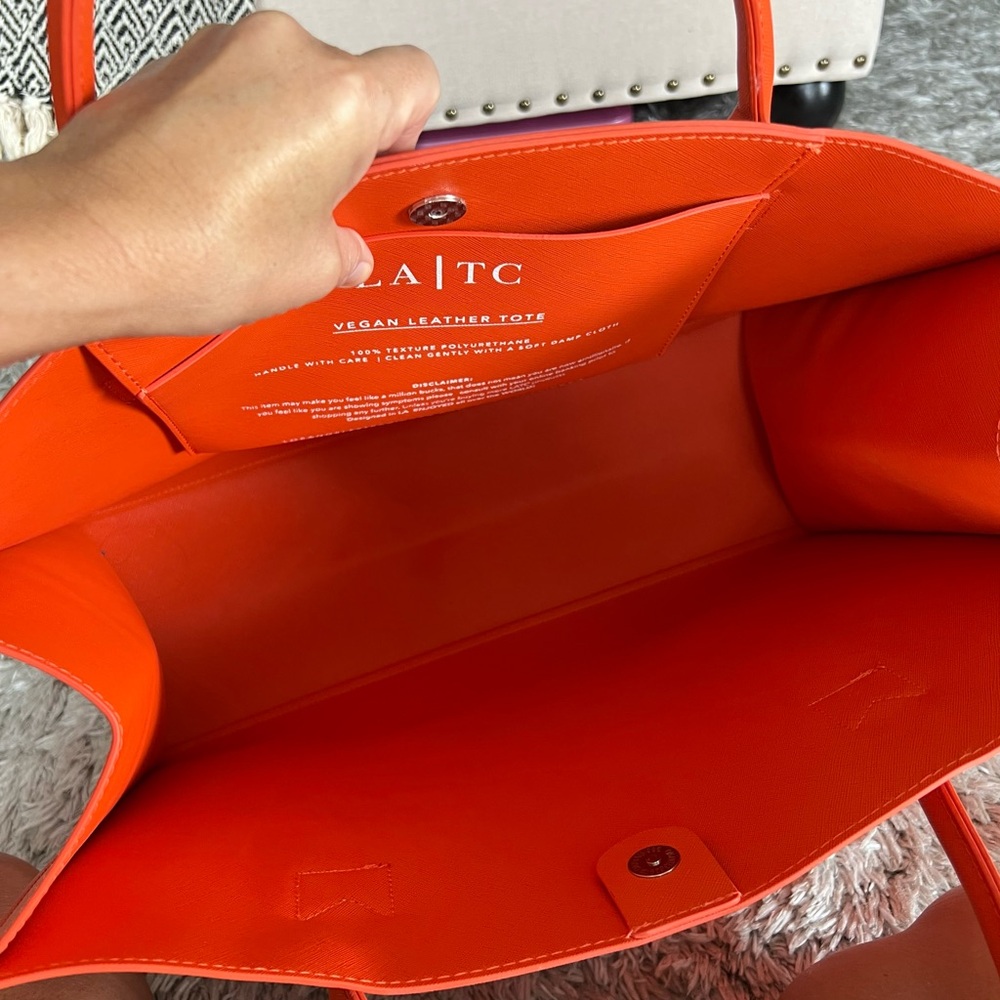 Orange Designer Tote Bag - Picture 4 of 6